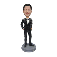 Groomsmen In Black Suit And With Bowtie Wedding Bobbleheadscustomize