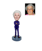 Boss's Gift Custom Bobblehead Lady In Blue Suit