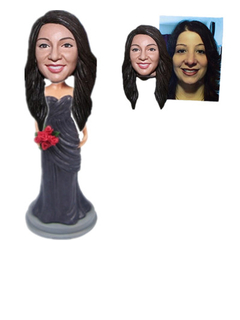 Custom Bridesmaid Bobble Head Dress Color Can Be Specified