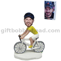 Custom Biker Bobblehead Man Riding The Bike