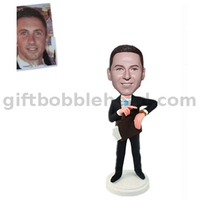 Custom Businessman Bobblehead Man in Business Suit with Portfolio