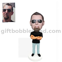 Custom Bobblehead Man Wearing Sunglasses Casual Male Bobbleheads