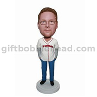 Casual Man Custom Bobblehead in Baseball Jersey