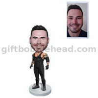 Custom Weightlifting Bobble Head Player in Black Unform