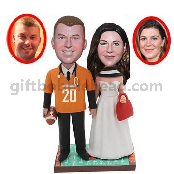 Personalized Custom Couple Bobblehead Wedding Cake Topper
