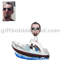 Custom Boating Bobble Head Man on The Boat