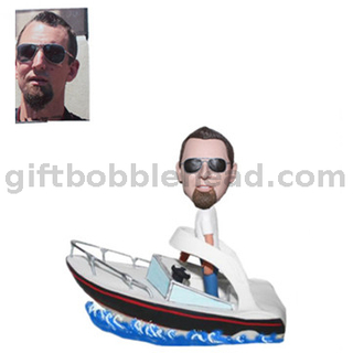 Custom Boating Bobble Head Man on The Boat