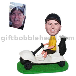 Custom Male Bobblehead Man On A Golf Cart