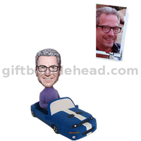 Custom Bobblehead Man in Blue Color Car