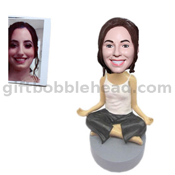 Custom Bobble Head Handmade Gift for Yoga Teacher