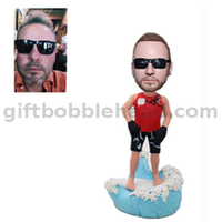 Custom Surfing Bobblehead Man Sailing on The Sea